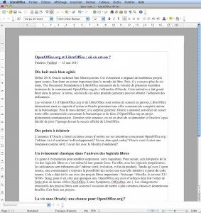 LibreOffice - pack office Mac - Texte